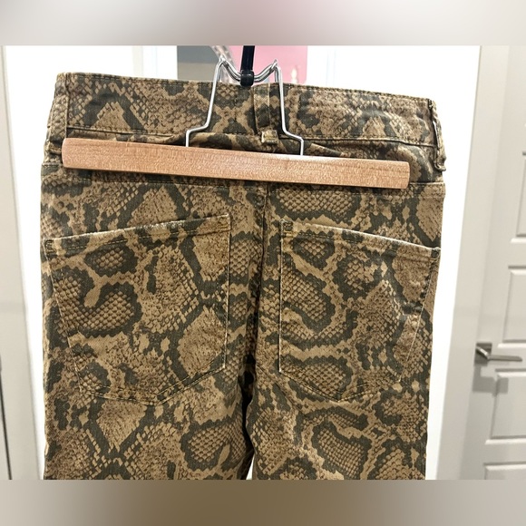Zara snake skinny jeans animal print Sz 2 - Picture 3 of 5